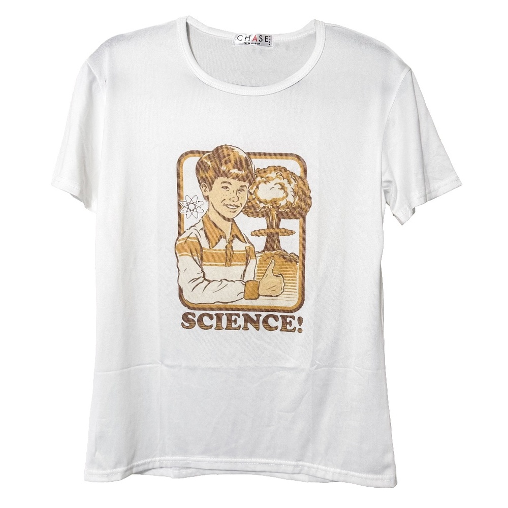 NEW CHASE NEW DESIGN Vintage Retro Science Nuclear Atomic Bomb Funny T-Shirt M